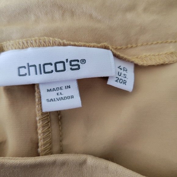 Chicos Bridgitte slim Ankle Pant Khaki Slimming Panel Stretch Fabric Size 20 - Picture 8 of 11